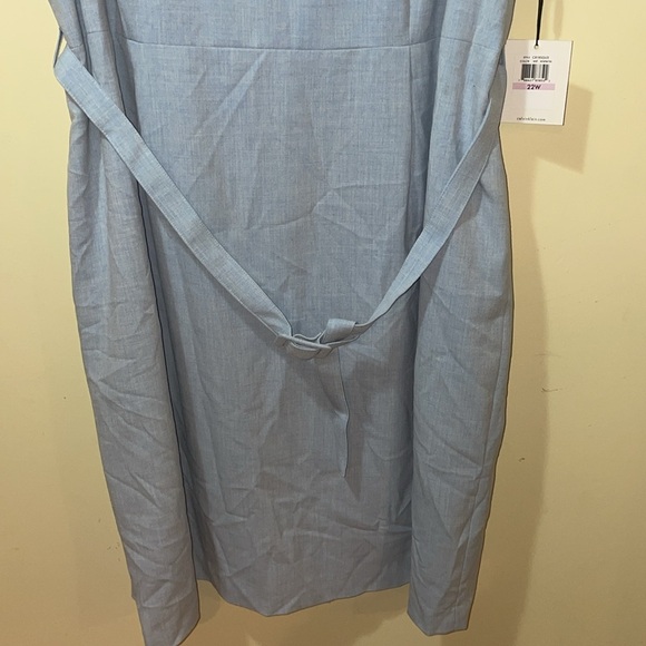 Womens New Calvin Klein Blue Draped Neckline Dress - Picture 3 of 8